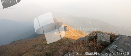 Image of mountain range sunset