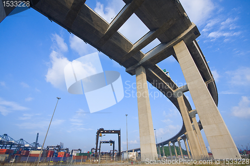 Image of highway to container harbour