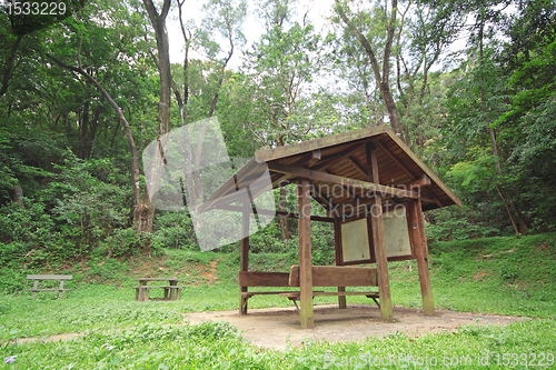 Image of Pavilion in forest at day