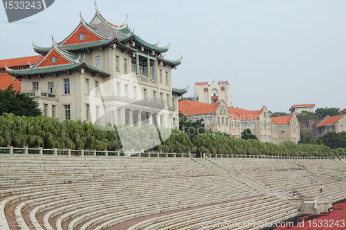 Image of Xiamen University in Fujian province, China. the university was 