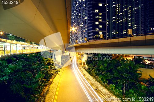 Image of downtown area and overpass in hong kong 