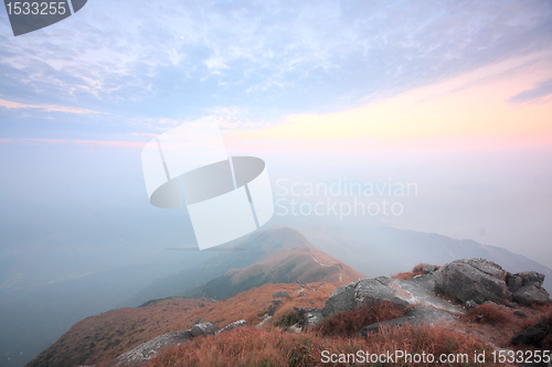 Image of Mountain Over the Sunset 