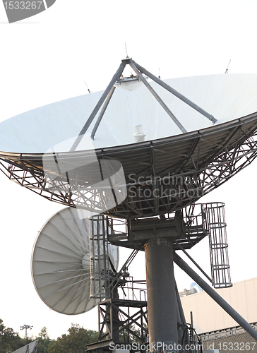 Image of Satellite Communications Dishes on top of TV Station