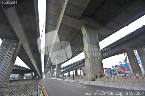 Image of Under the bridge. Urban scene