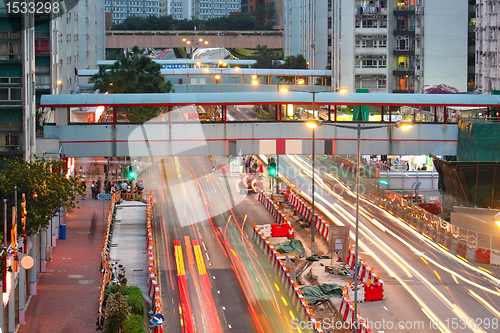 Image of Road and traffic in downtown area