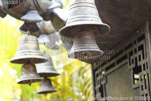 Image of Wind chime hanging on a Chinese temple 