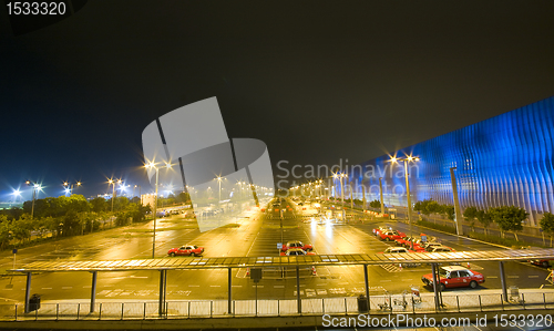 Image of car park at night 