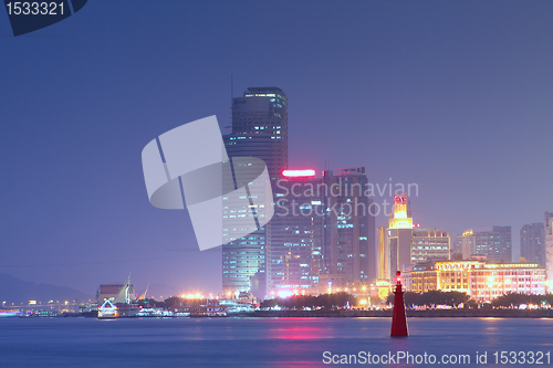 Image of China Xiamen night view from Gulangyu island 