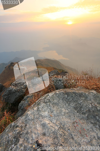 Image of mountain range sunset