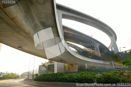 Image of highway in hong kong and sky in sunset 