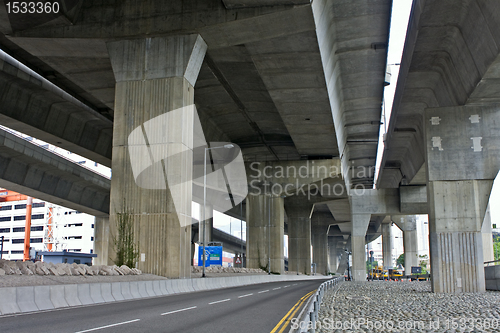 Image of Under the bridge. Urban scene