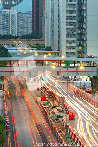 Image of Road and traffic in downtown area