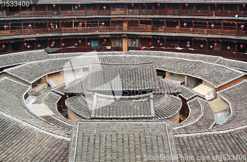 Image of Tulou,a historical site in Fujian china.World Heritage. 