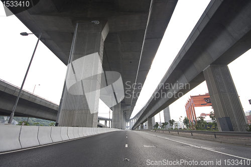 Image of Under the bridge. Urban scene 