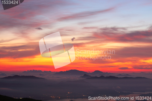 Image of sunset in the mountains 