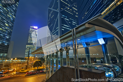 Image of modern office building in dusk