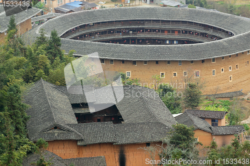 Image of Fujian Tulou in China, old building overview 