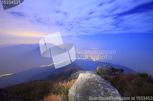 Image of Mountain Over the Sunset 