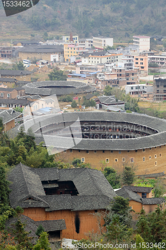 Image of Fujian Tulou in China, old building overview 