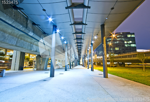 Image of Under the bridge. Urban scene 