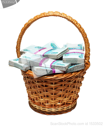 Image of overflowing basket with money