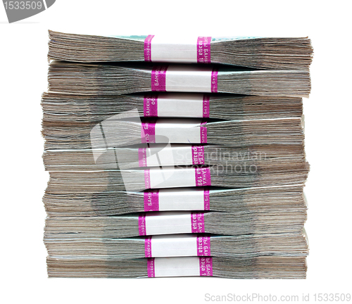Image of million rubles - stack of bills in packs