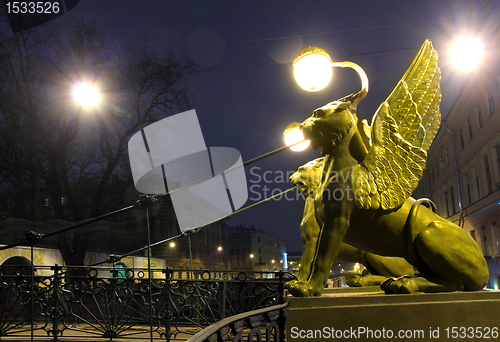 Image of Griffins on Bank Bridge in Saint Petersburg