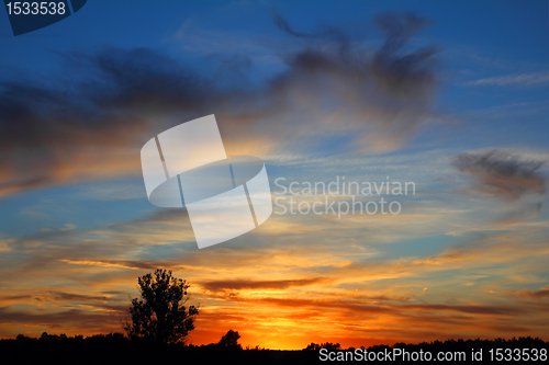 Image of sky landscape with beautiful sunset