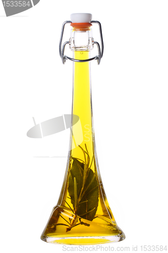 Image of Olive oil with rosemary and bay leaf