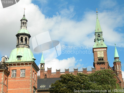 Image of Copenhagen City hall seen from Tivoli gardens.
