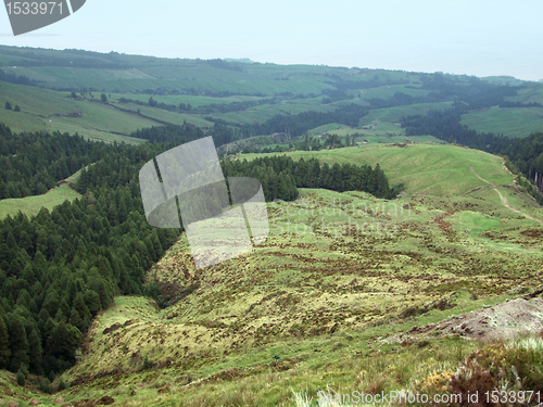 Image of hilly panoramic view at the Azores