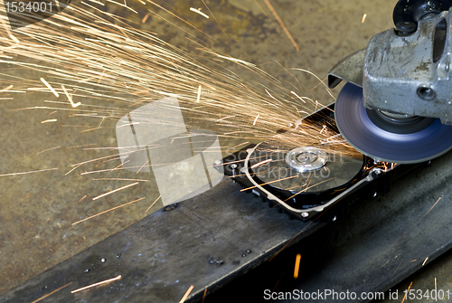 Image of hard disk grinding