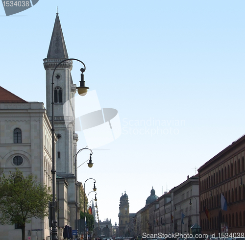 Image of detail of the Ludwigstrasse in Munich