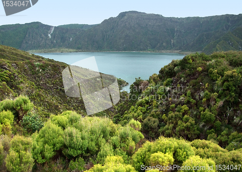 Image of lakeside scenery at the Azores