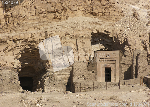 Image of rock cut tombs near Mortuary Temple of Hatshepsut