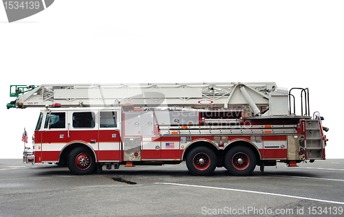 Image of sideways shot of a fire engine