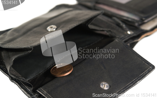 Image of black leather moneybag