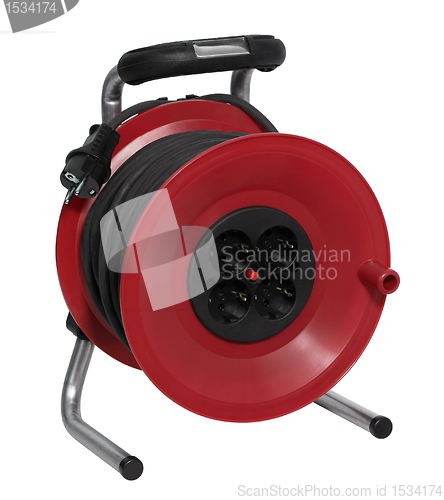 Image of red plastic cable reel