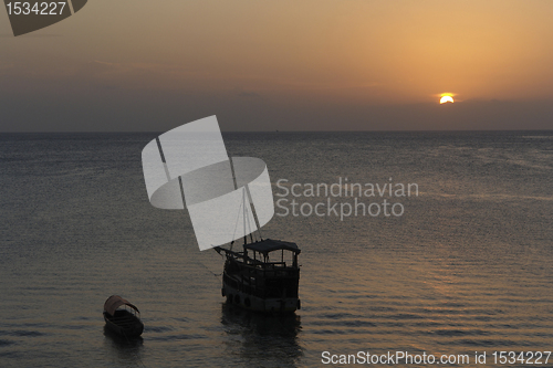 Image of idyllic sundown in Zanzibar