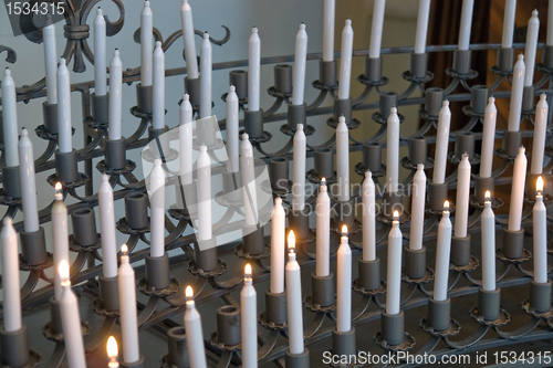 Image of big candleholder in a church