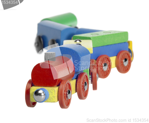 Image of colorful wooden toy train