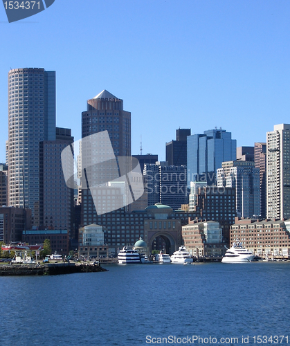 Image of Boston skyline detail at summer time