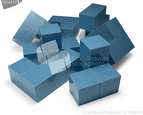 Image of blue cubic objects