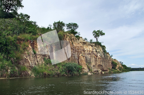 Image of waterside Victoria Nile scenery in Uganda