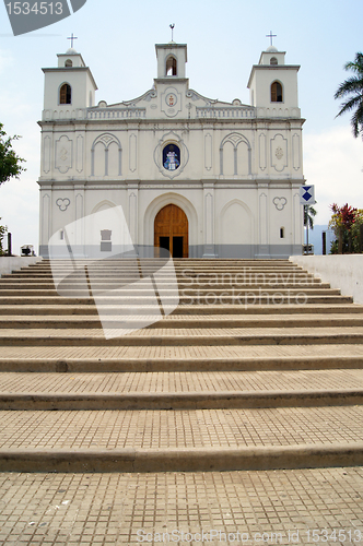 Image of Staircase and church