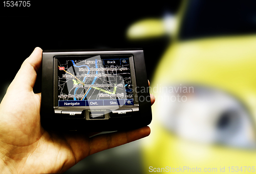 Image of Gps in a man hand.