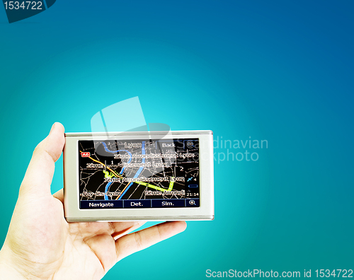 Image of Gps in a man hand.