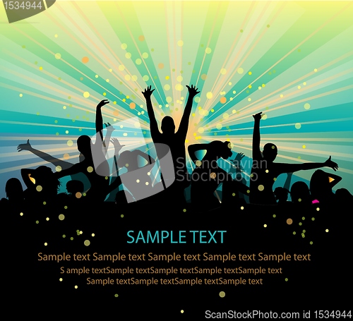 Image of set of group peoples dance vector. flyer.vector