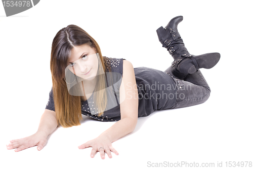 Image of isolated young woman