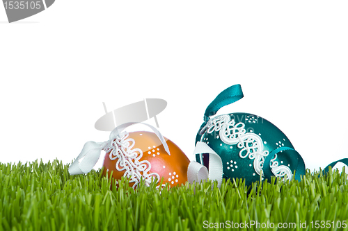 Image of easter eggs in grass